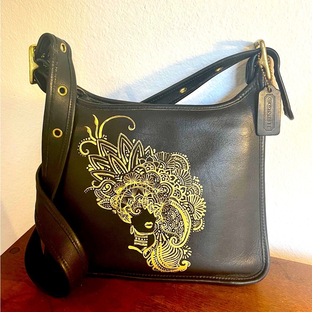 Vintage Coach Legacy Zip 9966 with Hand Painted Diva Design